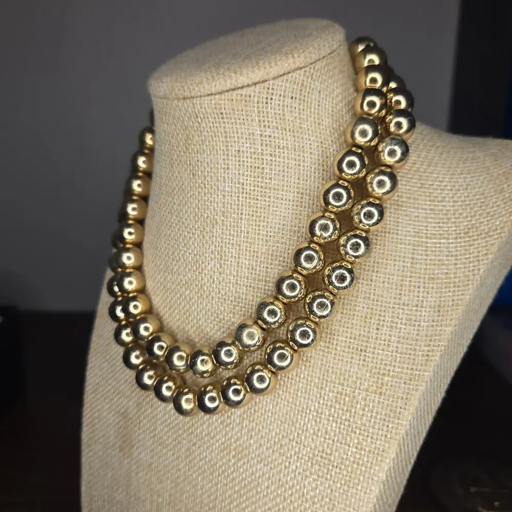Monet Gold-Tone Two-Strand Beaded Necklace